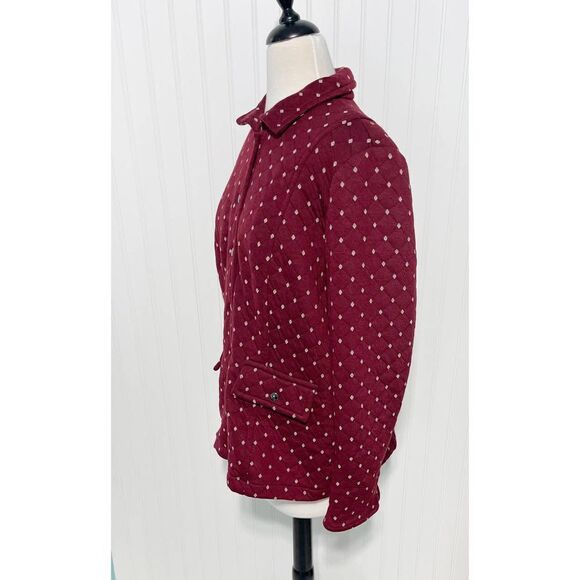 Línea Louis Dell’Olio Polka Dot Quilted Jacket Zip Up Buttons Red XL Extra Large - Picture 7 of 13